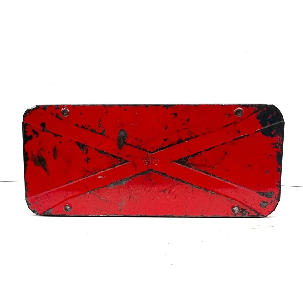 Vtg 1940s Red Metal Tool box Little Pal Handy Kit Art Deco Tool Box Salvage